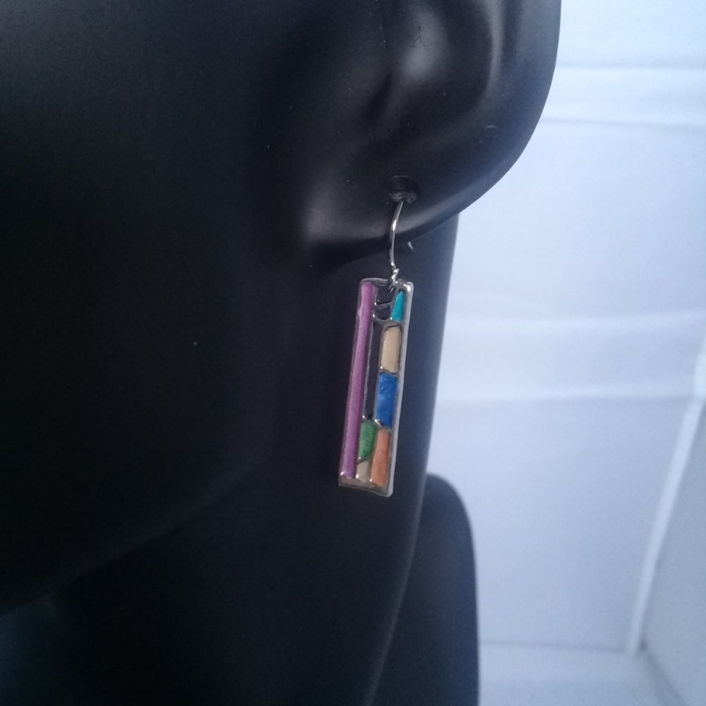 Silver sunset earrings
